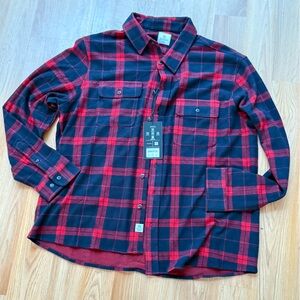 7 Diamonds Red and Black Plaid flannel shirt
